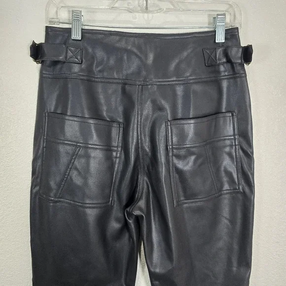 Young Fabulous & Broke Highrise Black Faux Leather Pants Straight Leg Size Small - Picture 7 of 10